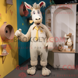 Cream Donkey maskot kostume...