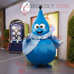Blå pære maskot kostume...
