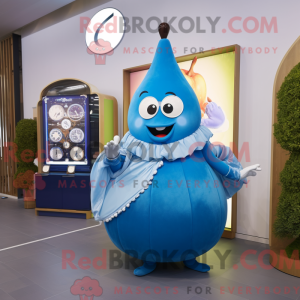 Blue Pear mascot costume...