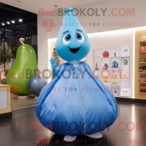 Blå pære maskot kostume...