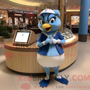 Cream Blue Jay mascot...