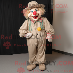 Beige klovnemaskotkostyme...