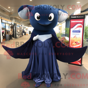Navy Manta Ray Maskottchen...