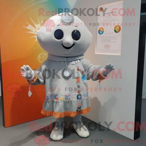 Sølv abrikos maskot kostume...