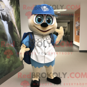 Cream Blue Jay mascot...