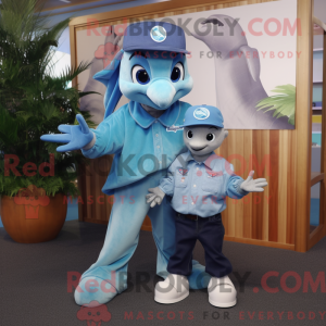Blue Dolphin mascot costume...