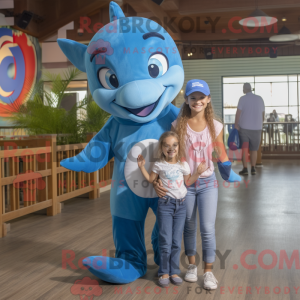 Blue Dolphin maskot kostume...