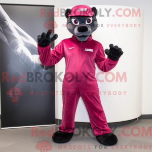 Magenta Panther Maskottchen...