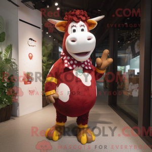 Maroon Cow-maskotdraktfigur...