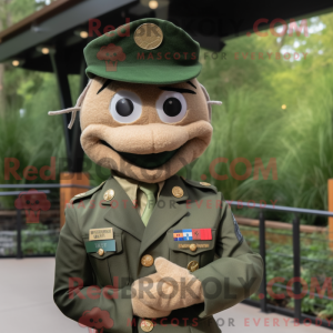 Beige Green Beret mascot...