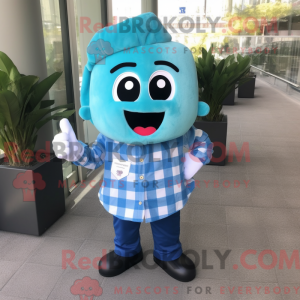 Cyan Ray mascot costume...