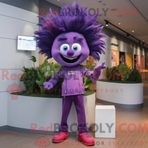 Lilla blomme maskot kostume...