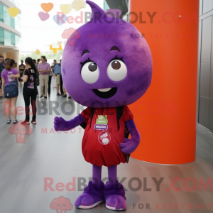 Purple Plum mascot costume...