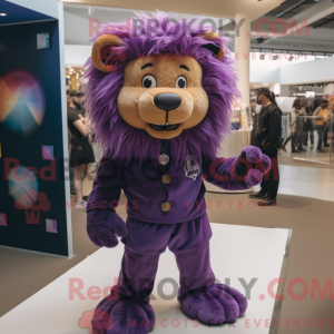 Purple Tamer Lion mascot...