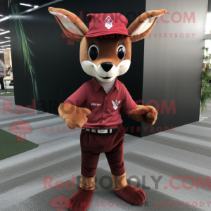 Maroon Roe Deer mascot...