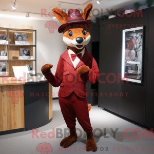 Maroon Roe Deer mascot...