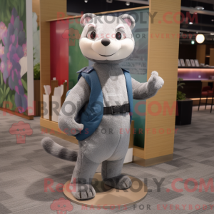 Gray Ferret mascot costume...