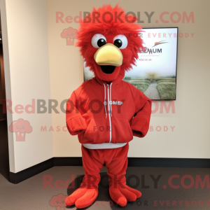 Red Emu mascot costume...