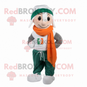 nan Irish Flag mascot costume character dressed with a Joggers and Scarves
