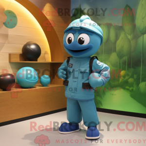 Teal Grenade mascot costume...