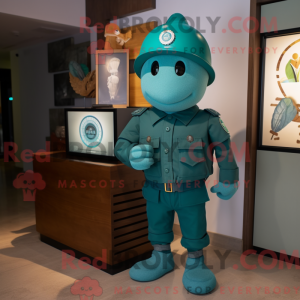 Teal Grenade mascot costume...