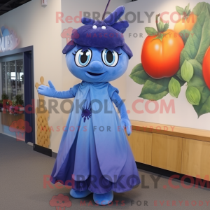 Blå blomme maskot kostume...