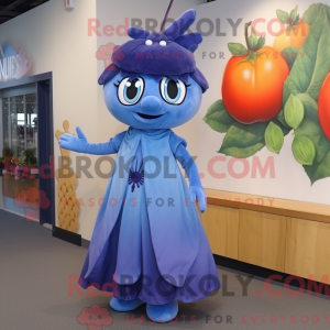 Blue Plum mascot costume...