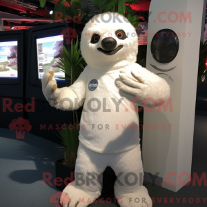 White Sloth mascot costume...