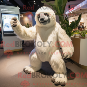 White Sloth mascot costume...