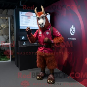 Maroon Goat mascot costume...