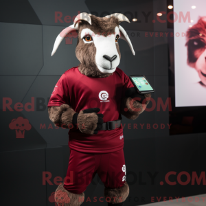 Maroon Goat-mascottekostuum...