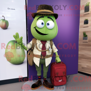 Olive Plum mascot costume...