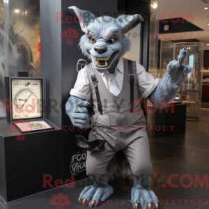 Grå Gargoyle maskot kostume...
