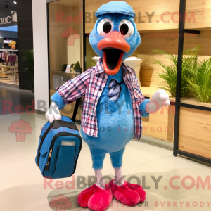Blauer Flamingo Maskottchen...