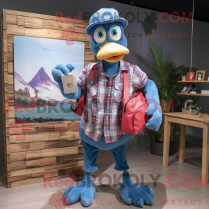 Blå Flamingo maskot kostume...