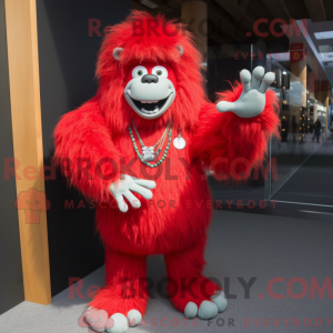 Red Yeti mascot costume...