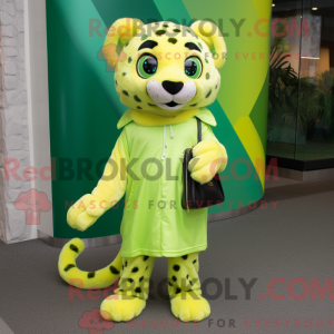 Limegrøn gepard maskot...