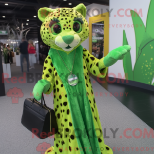 Lime Green Cheetah mascot...