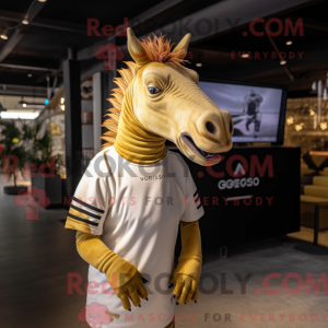 Gold Quagga mascot costume...