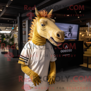 Gold Quagga maskot kostume...