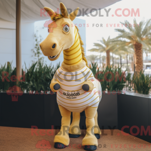 Gold Quagga maskot kostume...