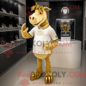 Gold Quagga maskot kostume...