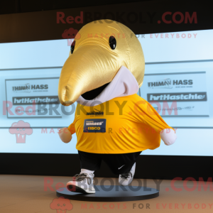 Gold Humpback Whale mascot...