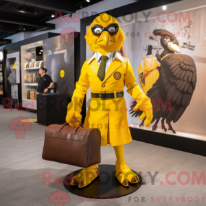 Yellow Hawk maskot kostume...