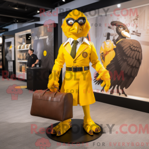 Yellow Hawk maskot kostyme...