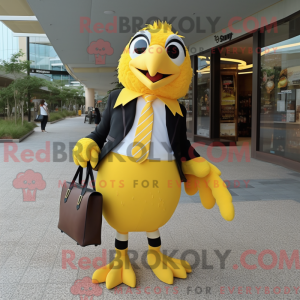 Yellow Hawk maskot kostume...