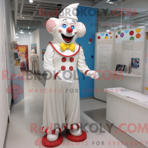 Hvid klovne maskot kostume...