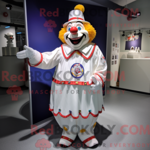 Witte clown mascotte...