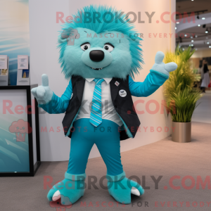 Cyan Porcupine maskot...
