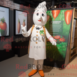 White Carrot mascot costume...